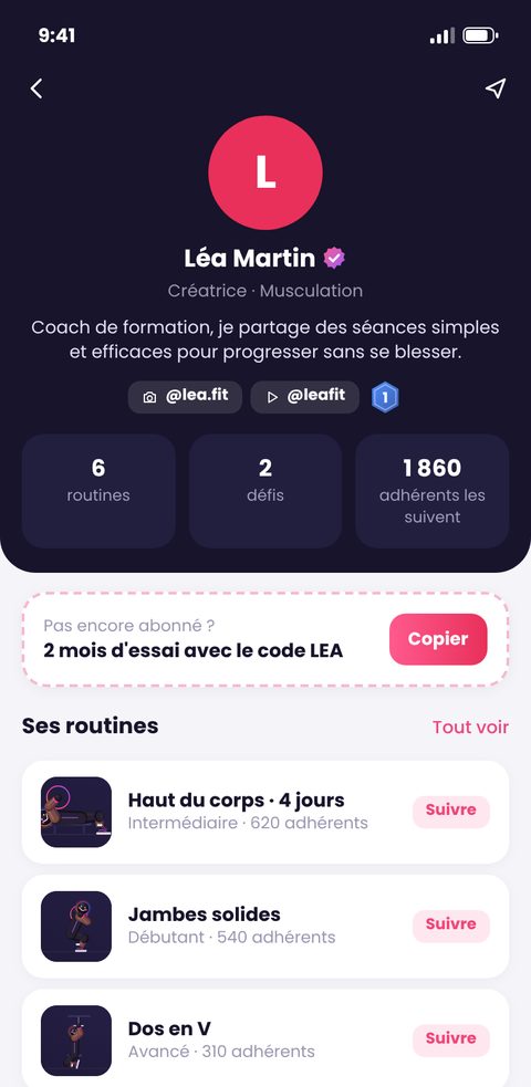 Profil créateur