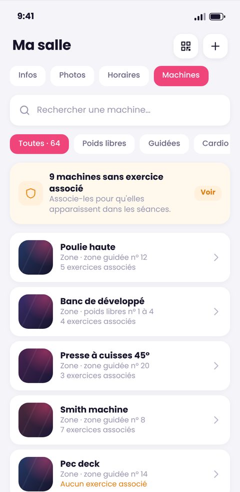 Machines de la salle